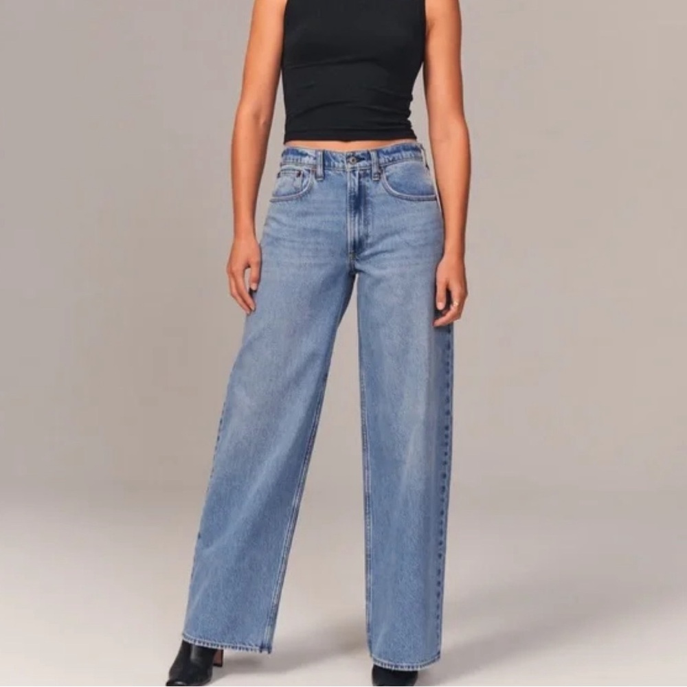 Abercrombie & Fitch Light Blue Wide Leg Jeans